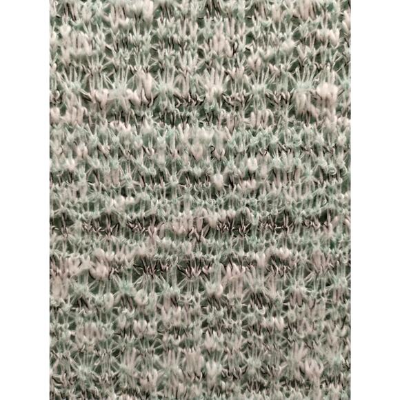 Entro Women Size Large Open Knit Mint Green Flounce Hem Oversize Long Sleeve Top - Picture 2 of 6